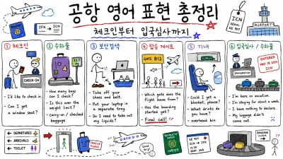 공항 영어 표현 총정리 — 체크인부터 입국심사까지