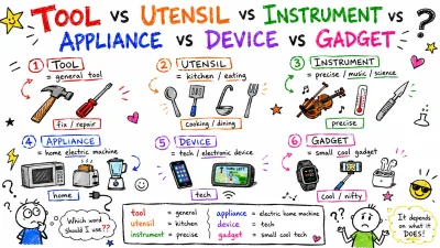tool, utensil, instrument, device, gadget 차이 — 영어 '도구' 단어 정리