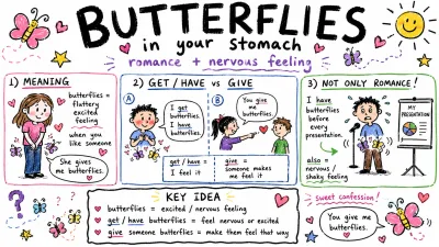 'Give someone butterflies' 뜻 — 설레게 하다, 가슴이 두근