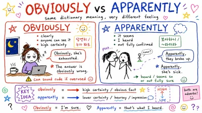 obviously vs apparently — '당연히'와 '보아하니'의 차이