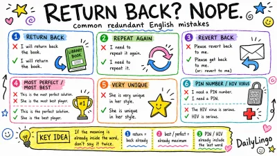 return back은 중복 — 빼야 자연스러운 영어 표현