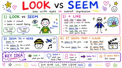 seem vs look — '~해 보여'와 '~인 것 같아' + 패턴 정리